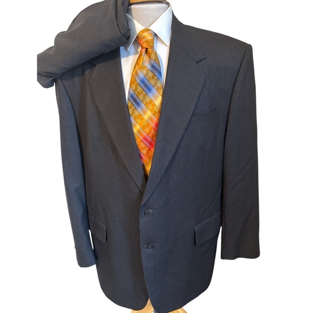 Vintage Duru's Chicago Tailor 2 Piece Suit 48R Jacket 40 x 28 Pants Medium Gray
